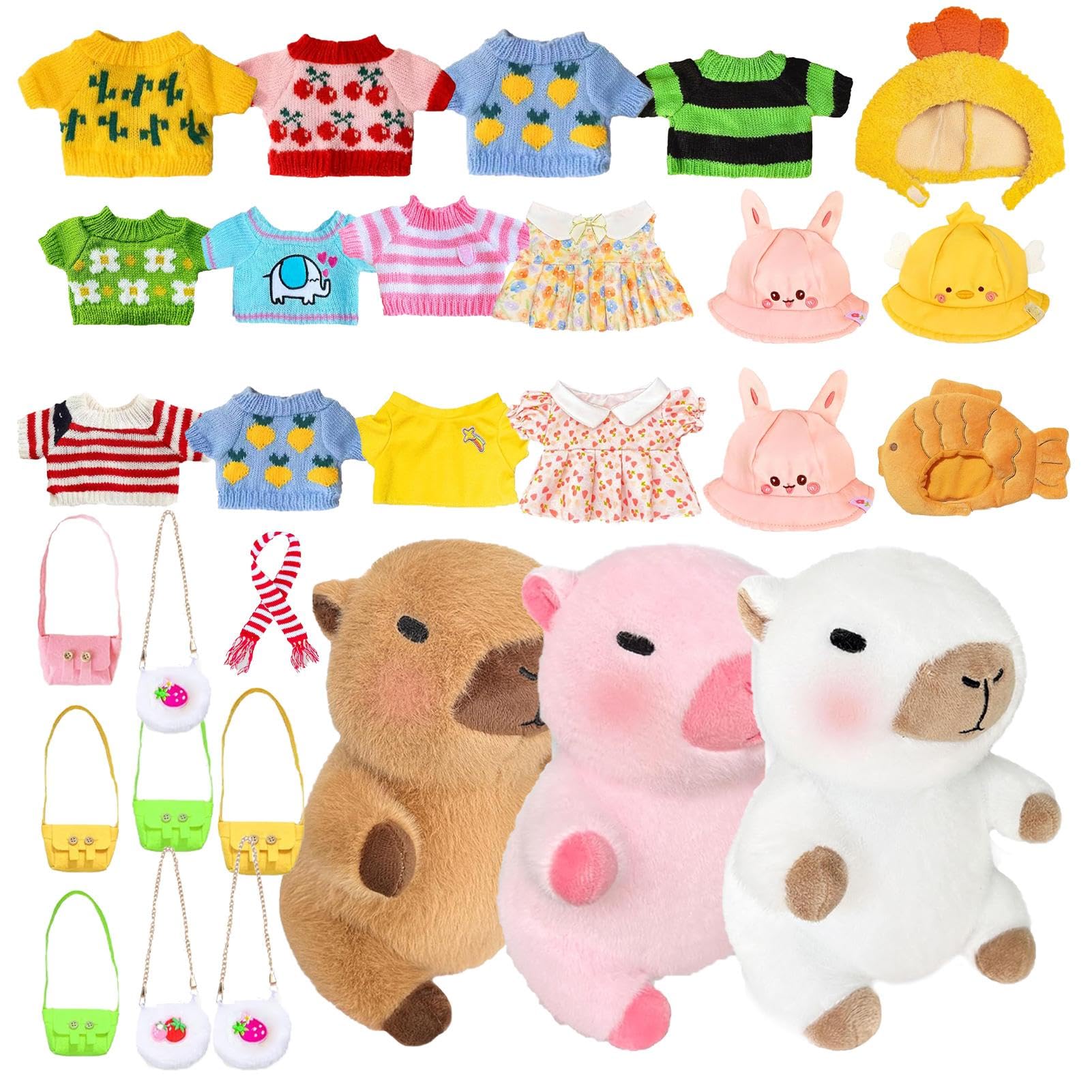 Jouet En Peluche Capybara, Capybara En Peluche Super Doux Avec Bavo Jouet En Peluche Capybara Poupee Mignonne Et Realiste Amz B