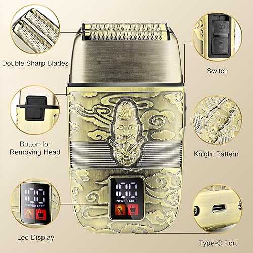 Miniatura 2 de Suttik Electric Foil and Bald Shavers for Men,Electric Razor for Men,Close Cutting Head Shavers Beard Trimmer, Gift for Men