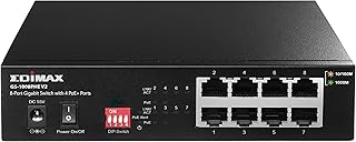 Edimax GS-1008PHE V2 Long Range 8 Port Gigabit Switch with 4 PoE+ Ports, Supports Long Range Up to 200M, Port-Base VLAN, QoS, Auto-detect PD, Total 60W with External Power Adapter
