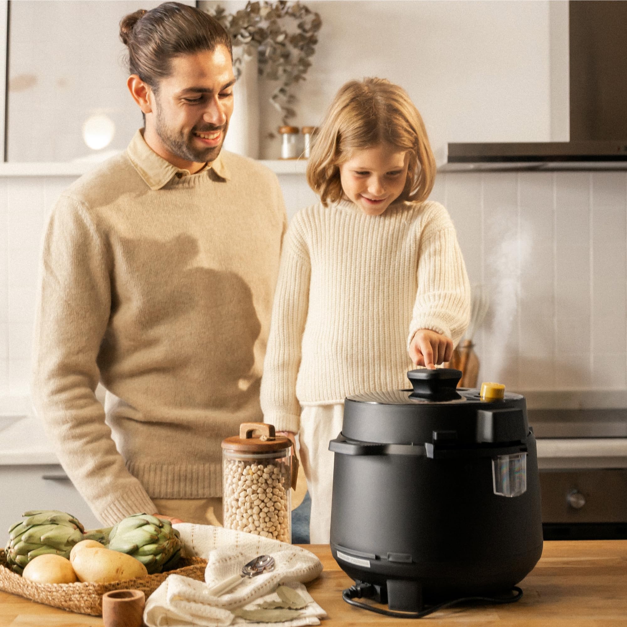 NEWLUX - Mijoteuse Électrique 6L SmartChef V600 (1200W), Robot Cuisine avec 4 Niveaux de Pression (90 kpa) et 17 Programmes. Slow Cooker programmable 24h avec Vapeur 2 Niveaux