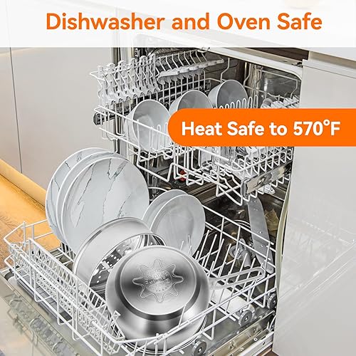 Miniatura 6 de WANGYUANJI Cacerola de acero inoxidable de 2.5 cuartos de galón con cesta de vapor, olla y vaporizador 2 en 1, base de tres capas, tapa de vidrio