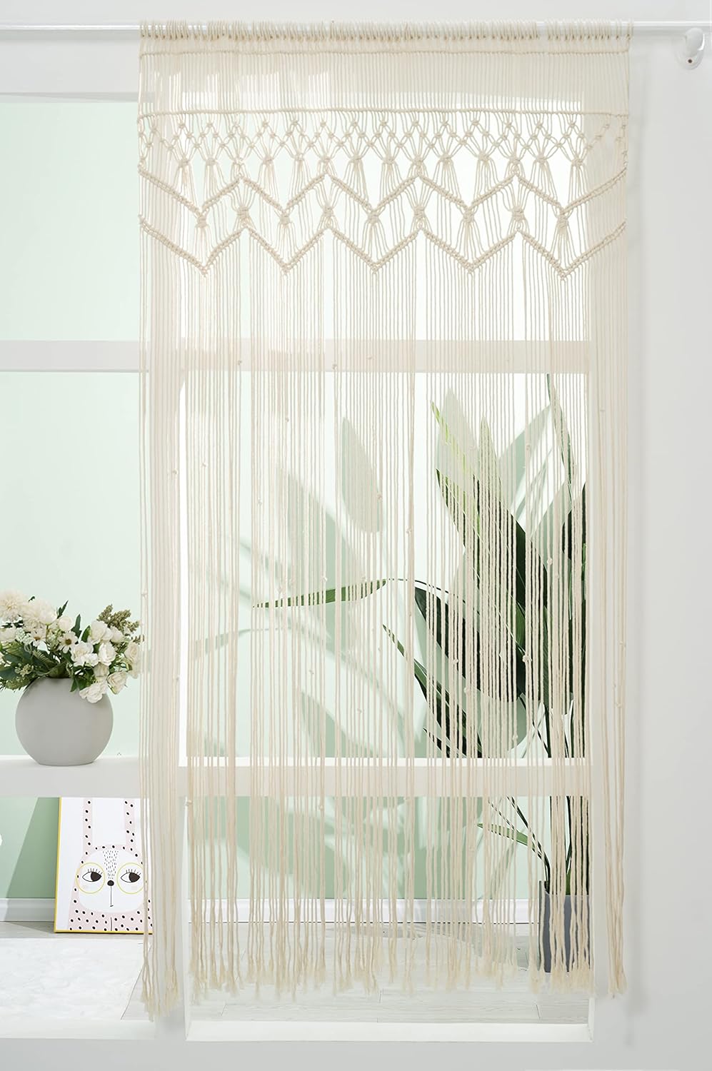 Homesunshine Macrame Wall Hanging Tapestry- Macrame Door Hanging, Room Divider, Macrame Curtains, Window Curtain, Door Curtains, Wedding Backdrop Arch Boho Wall Decor,35x73inch (35X73)