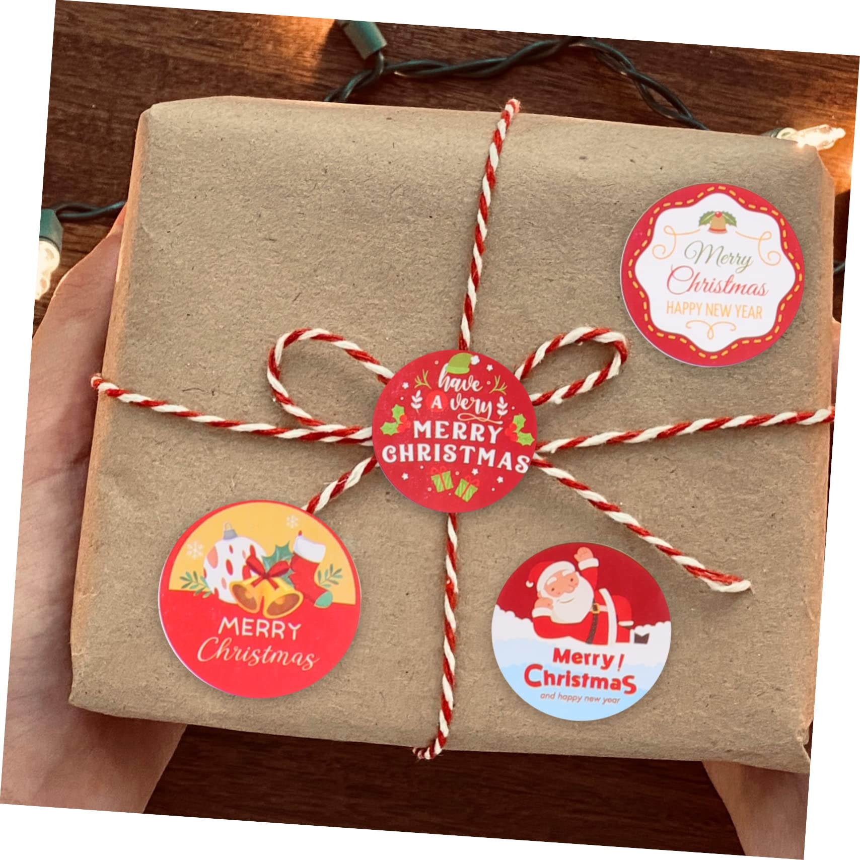 SHINEOFI 12pezzi Adesivi Natalizi Decorativi Etichette Per Design Facili Applicare e Rimuovere Per Imballaggi e Decorazioni Festive