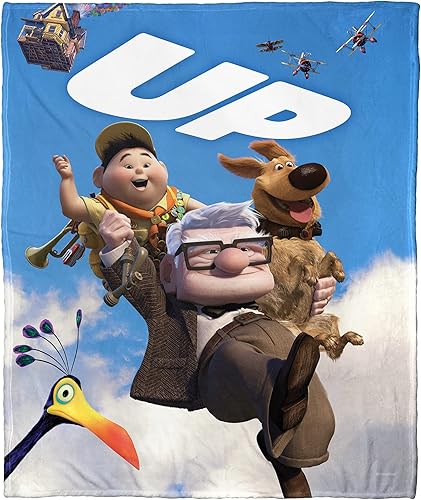 Northwest Disney Pixar's Up - Manta táctil de seda, 50 x 60 pulgadas, póster de trío