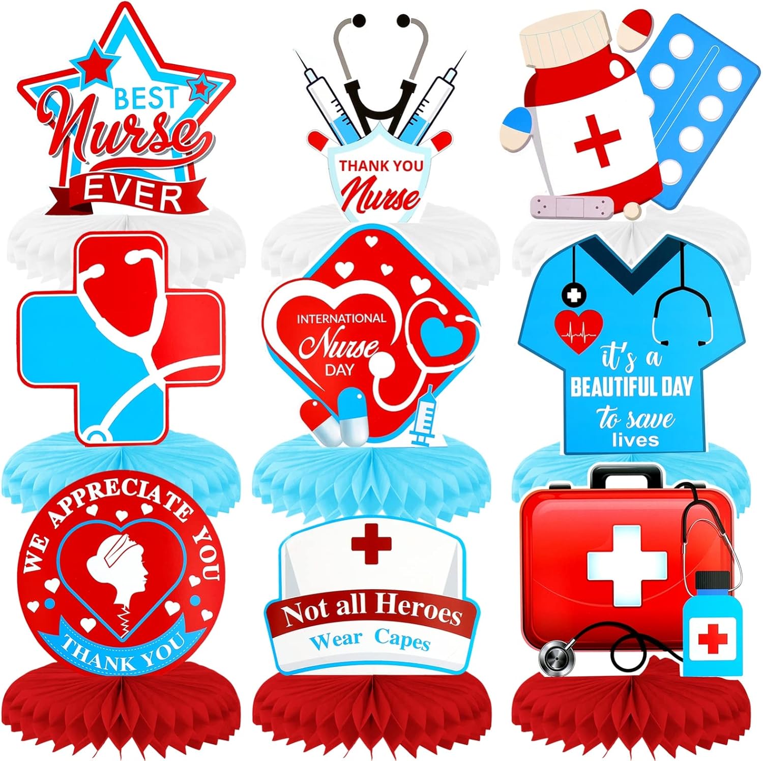 9 Pieces Nurse Party Decorations Table Centerpieces Nurse