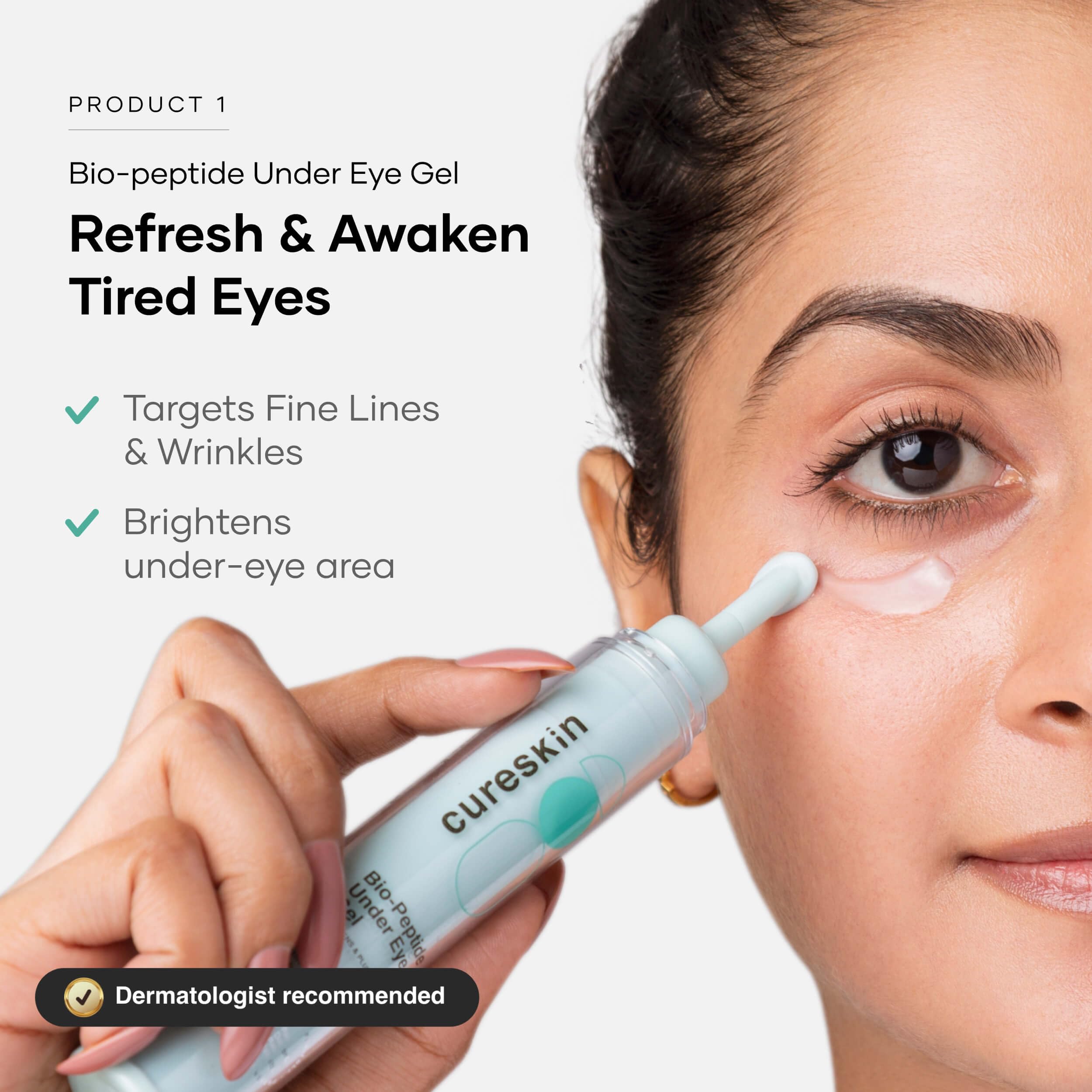 Cureskin 3-in-1 Skin Radiance Kit | Under Eye Gel + Vitamin Boost D-Tan Mask + Soothing Hydration Gel