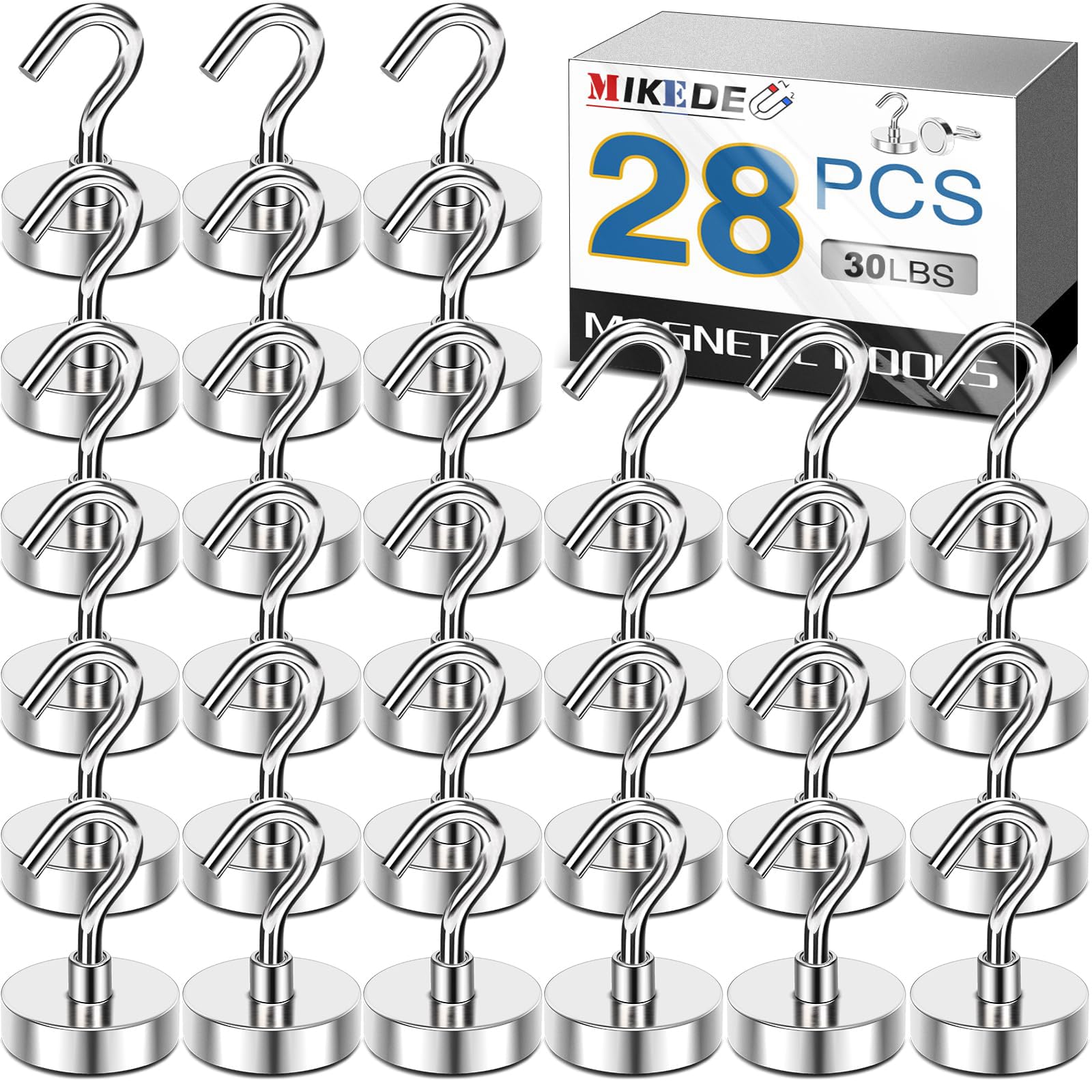 MIKEDE Magnetic Hooks 28-Pack