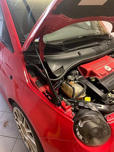 Miniatura 4 de TSUBASA Soportes de elevación para Fiat 500 2007-2022 Capó delantero Modificar fibra de carbono amortiguadores de amortiguadores cargados a gas