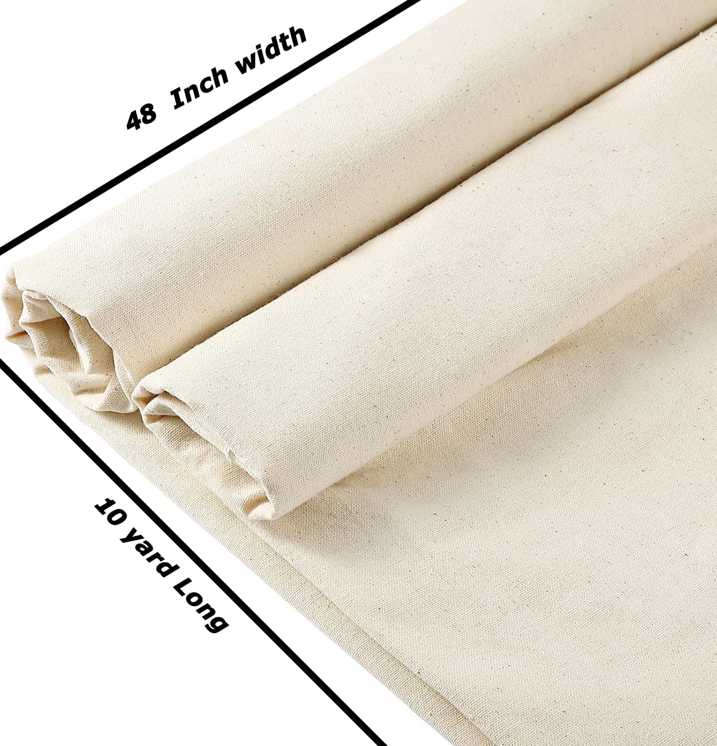 MDS Musselin-Stoff, 100 % Baumwolle, 121,9 cm breit, natürlich, ungebleicht, mittelschwer, Stoff, Leinen, Textil für Trägermaterial, Quilten, Nähen, Drapieren, Kleidung, Tücher, Handwerk, DIY,