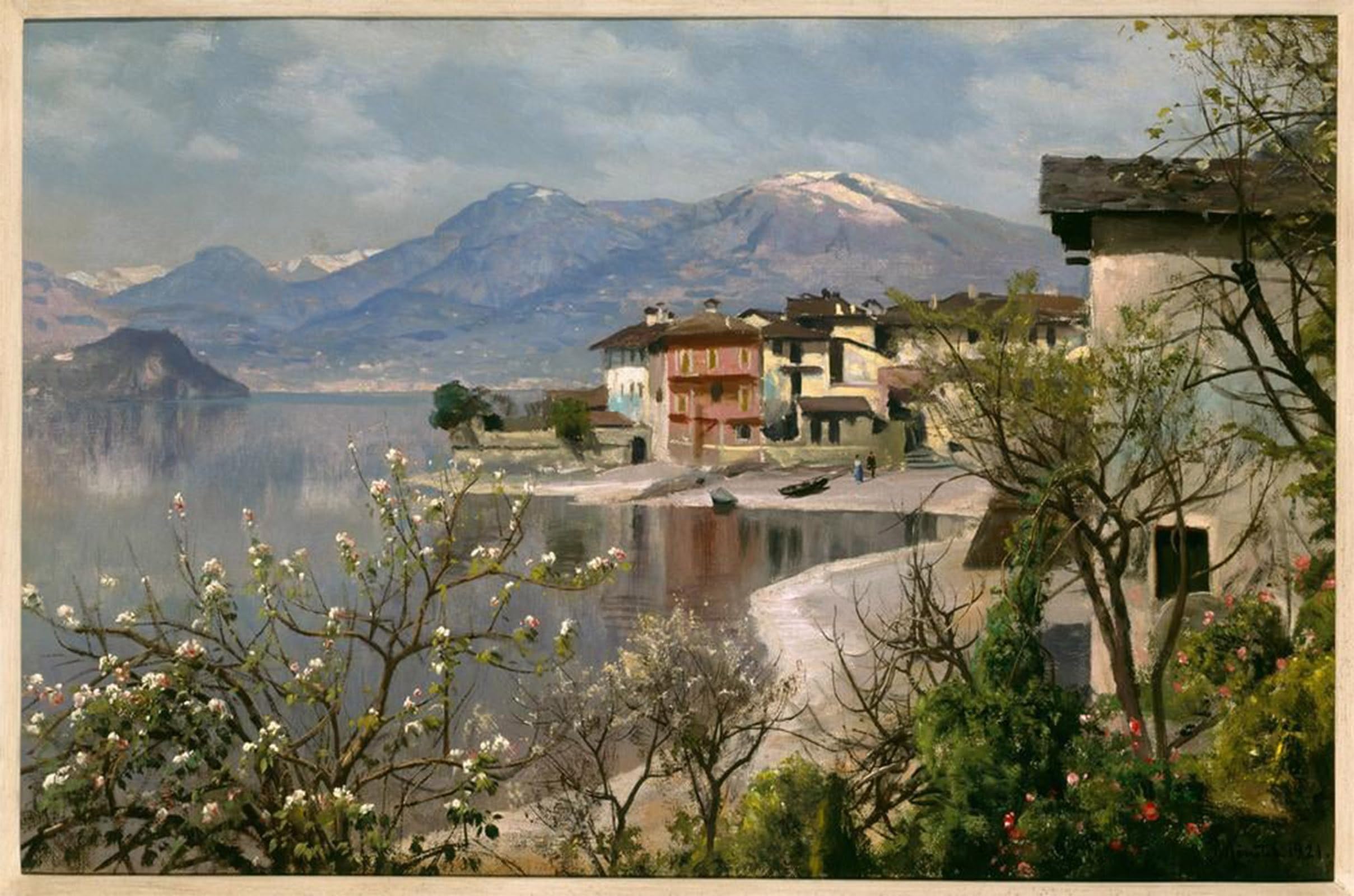 ARTXLXXBN Famous Prints Artwork Pictures Poster Painting Art Spring on by Peder Monsted Artwork Landscape Pictures for Home Decor 60x90cm
