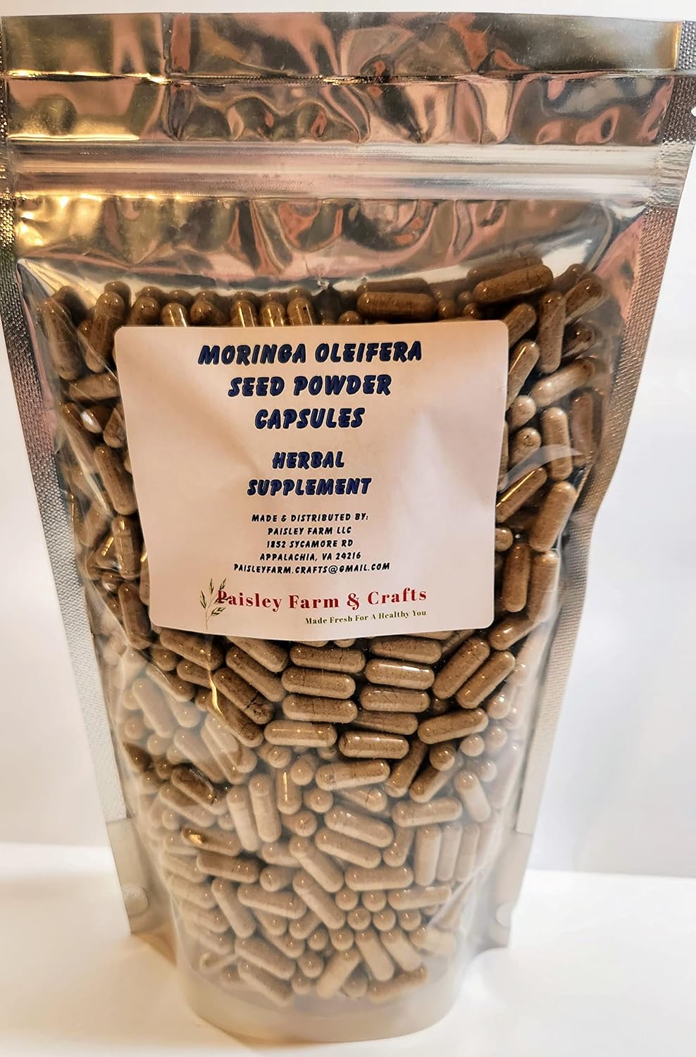 Moringa Oleifera Malunggay Seed Powder Capsules (300) - Made Fresh On Demand!