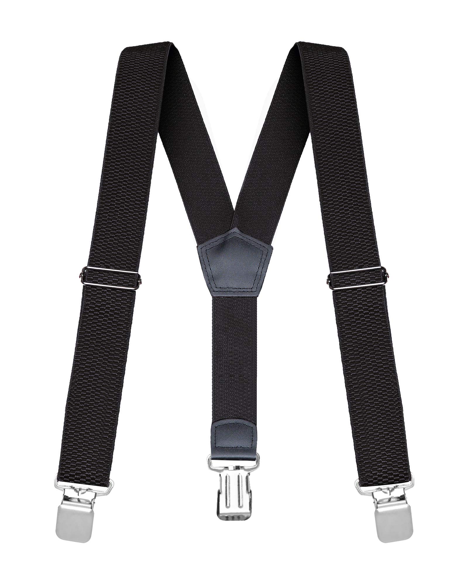 Buyless Fashion Heavy Duty Textured Suspenders for Men - 48