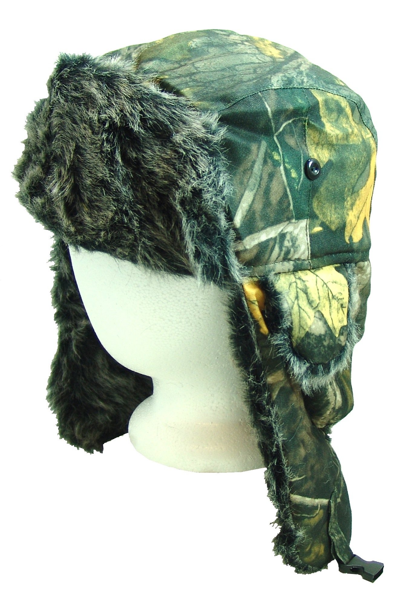 Furocity Hats 100% Polyester Fur Leafy Camo Trapper Hat - Autumn