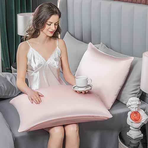 Miniatura 5 de Funda de almohada de seda de morera para cabello y piel, funda de almohada de seda de morera de tamaño king refrescante con cremallera oculta, de