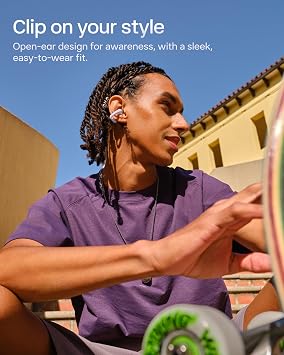 SHOKZ OpenDots Air Open-Ear Clip-On Bluetooth Earbuds, Black, Touch Control | Clip on earbuds design; Secure comfortable fit; Natural balanced sound; 36H listening; Travel/Commuting/City Walk/Dancing
