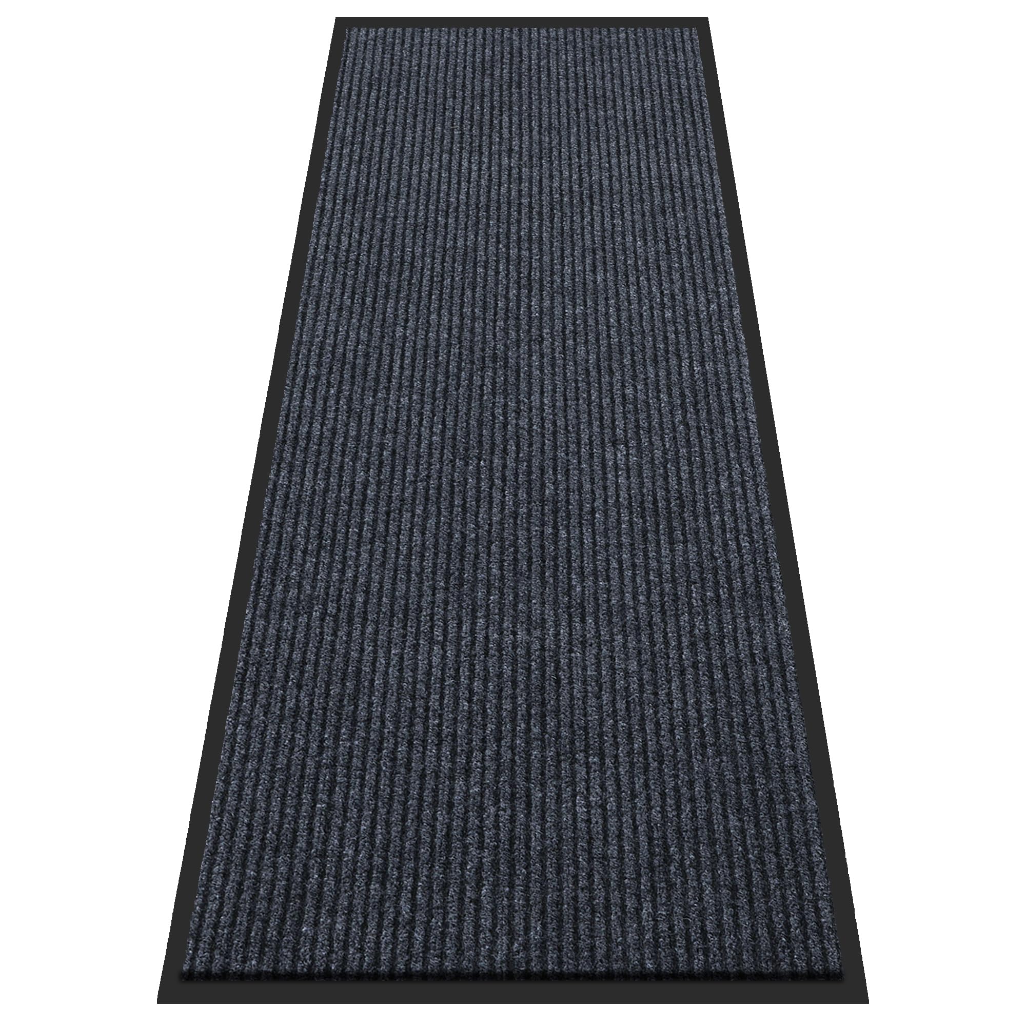 Large Indoor Outdoor Door Mat, 2' x 6' Heavy Duty Commercial Floor Mat Inside Outside Entrance, Rubber Border Doormats for Entryway, High Traffic Area, Waterproof, Low-Profile, Easy to Clean
