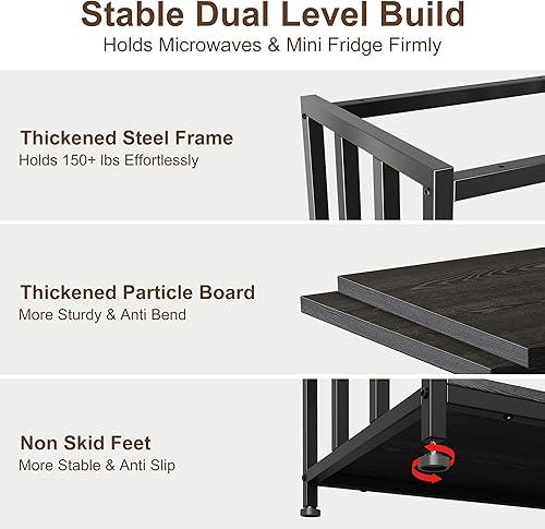 Miniatura 4 de Mini soporte para nevera, barra de café, gabinete con espacio de almacenamiento pequeño para frigorífico, organizador de estante para dormitorio,