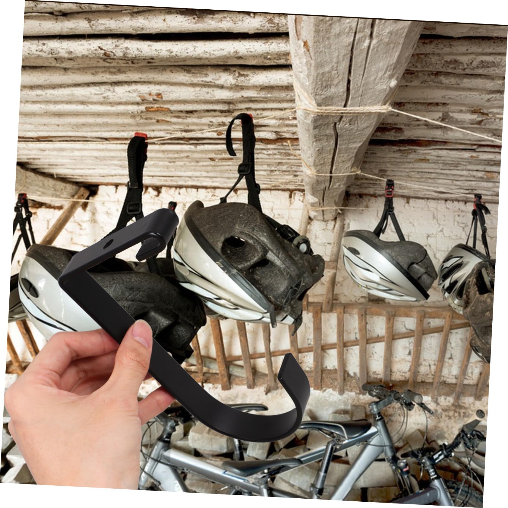 Amosfun Gancio Portaoggetti 4 Pezzi in Ferro Nero per Scaffali a Parete