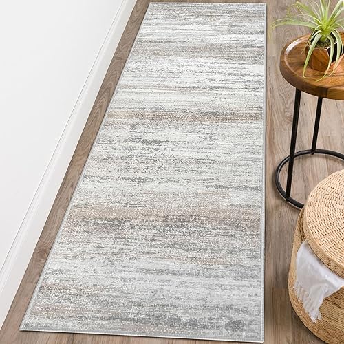 Miniatura 8 de KOZYFLY Alfombra moderna abstracta para cocina, 2 x 6 pulgadas, lavable, antideslizante, suave, a rayas, para pasillo, alfombra envejecida con