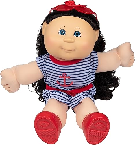 Cabbage Patch - Muñeca clásica para niños con pelo de seda, 16 pulgadas, muñeca de bebé adoptable de estilo náutico vintage original, con licencia
