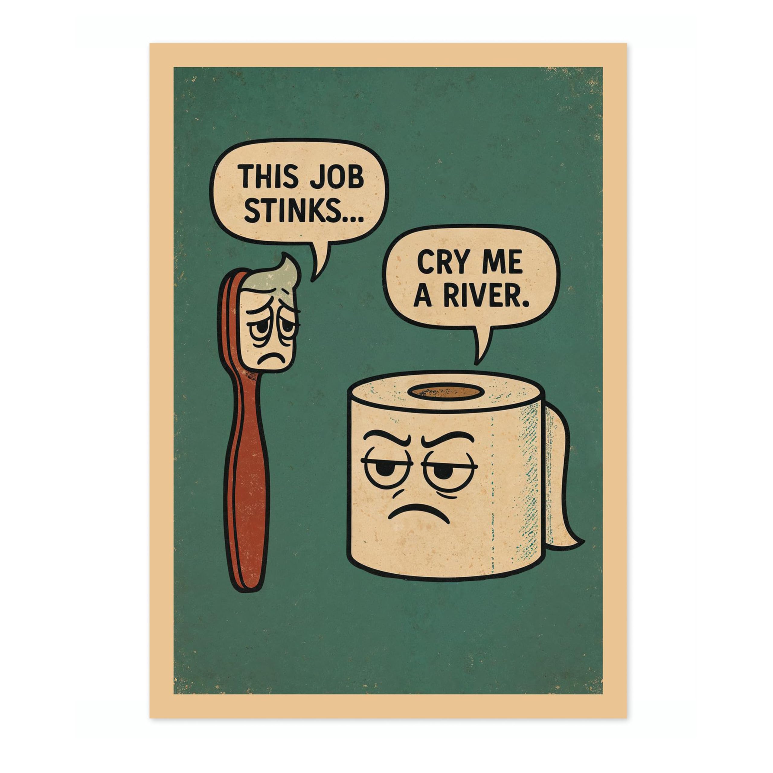 This Job Stinks Poster, Retro Animal Bathroom Print, Comedy Toilet Wall Art, A1 (Print Only) - 84.1x59.4cm โ image 1