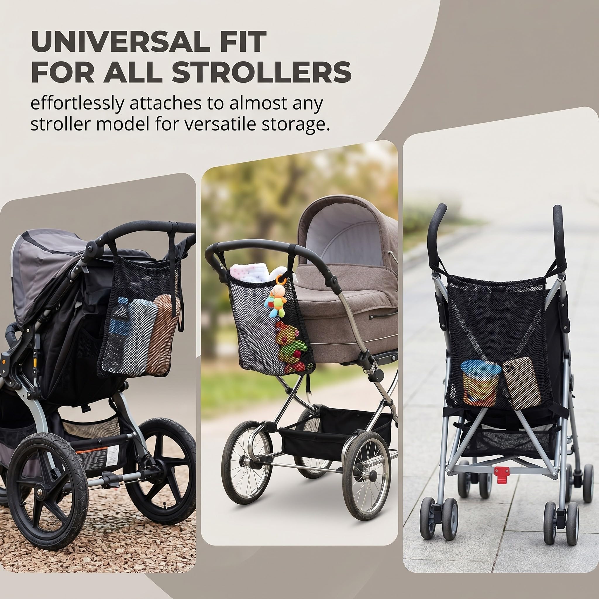 1 Pezzi Rete per la Spesa per Passeggino, Universale Borsa a Rete Posteriore per Passeggino Nero Tasca a Rete per passeggino per Passeggini Sportivi Sedie a Rotelle (35 * 50 cm)