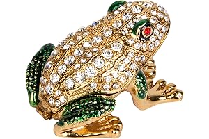 Hand Painted Enameled Frog Trinket Box