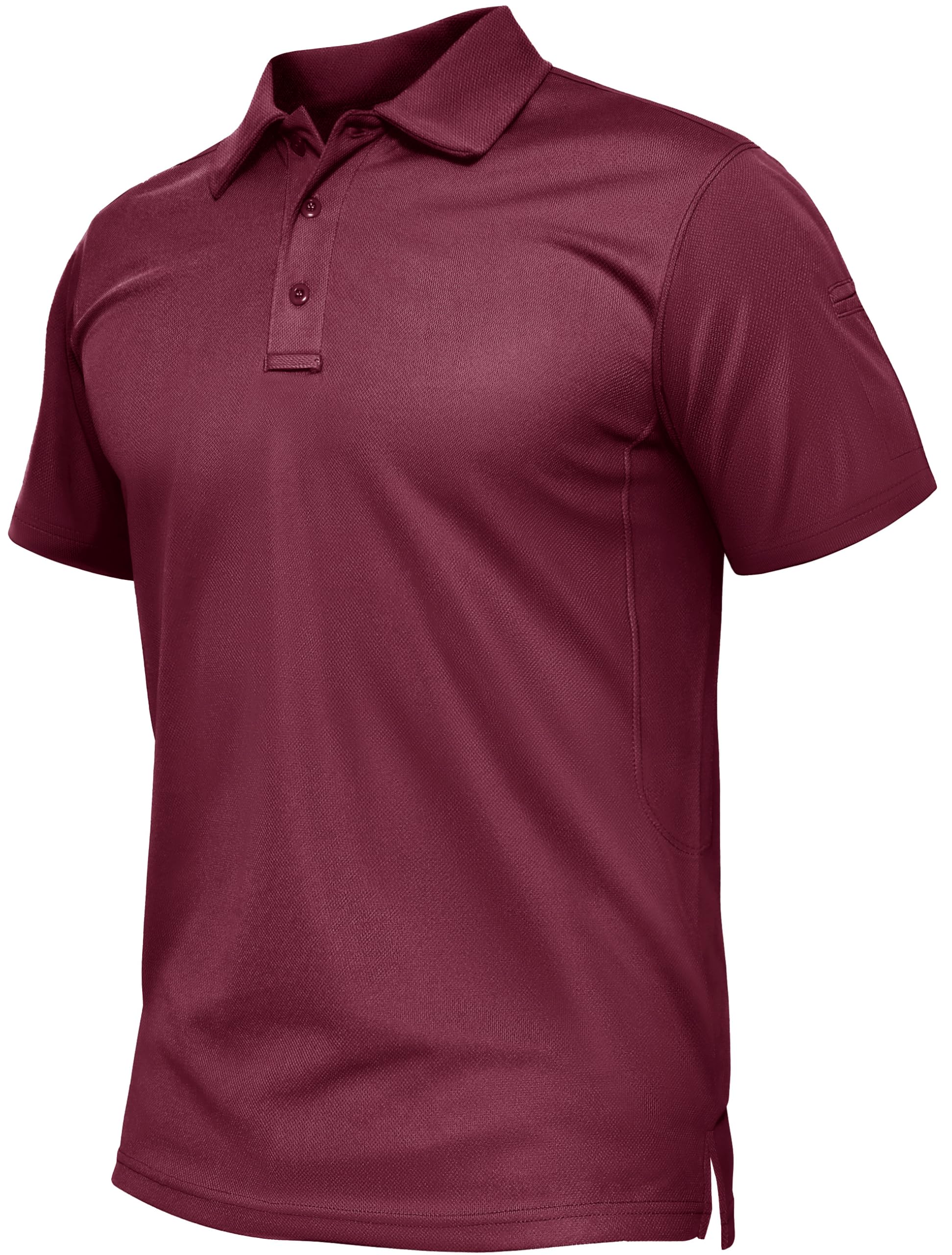 TACVASEN Mens Polo Shirts Short Sleeve Quick Dry Collared Shirt Performance Pique Polos for Athletic Tactical Golf Work