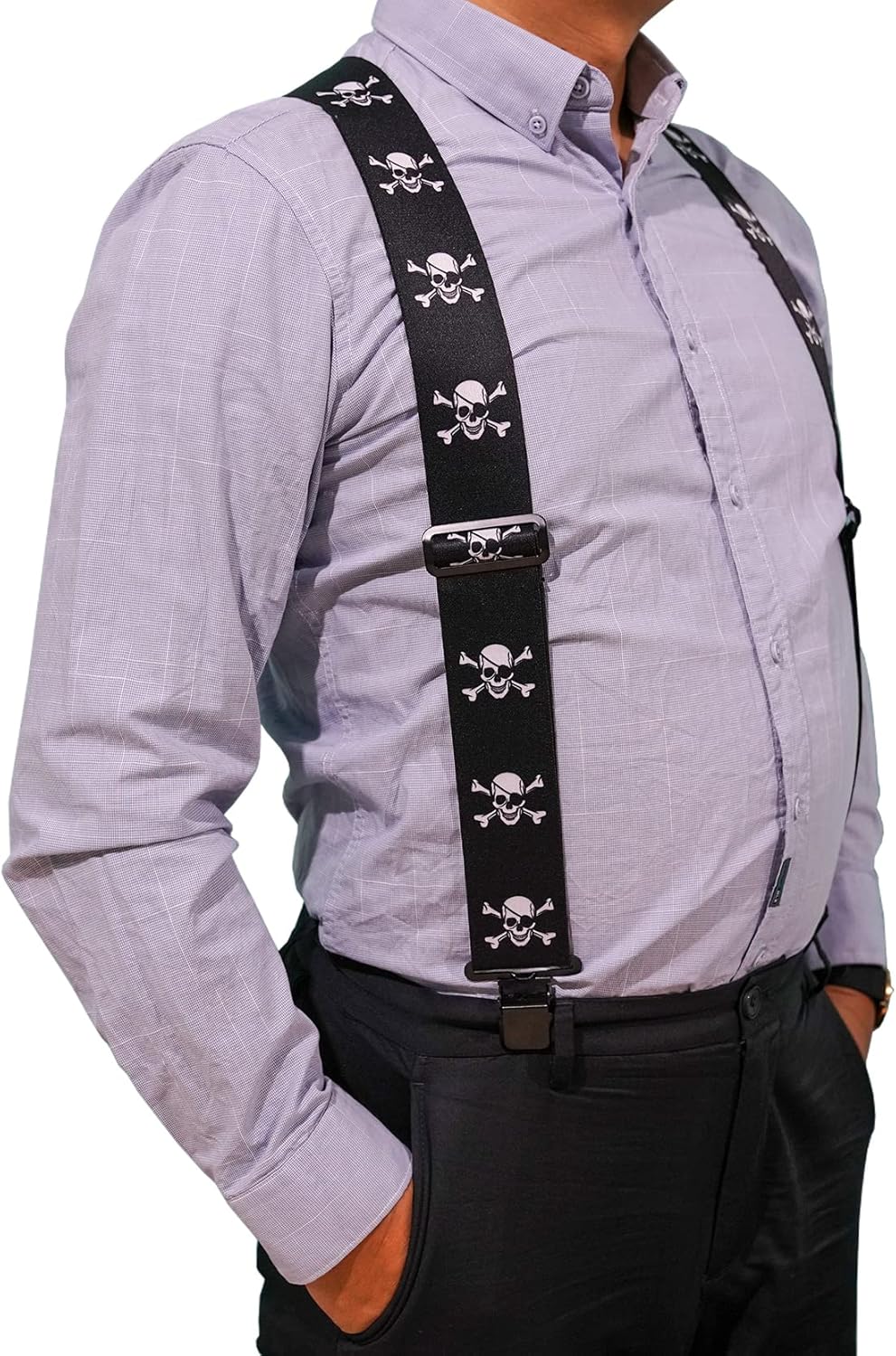 MELOTOUGH Men's Suspenders Fully Elastic 2 inch Wide X back Heavy Duty Work Suspenders - Image 4