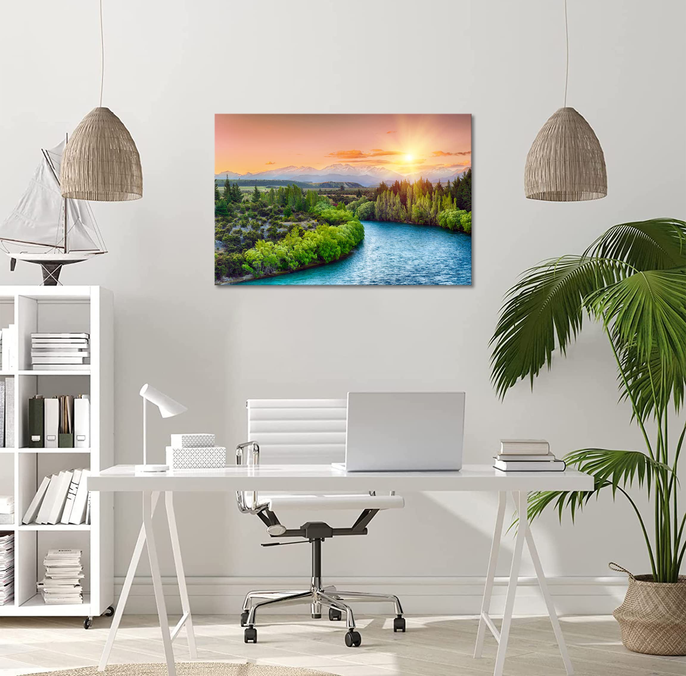 Amazon.co.jp: 絵画 壁掛け 森林 自然風景 ポスター 風景画 写真 風水