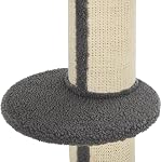 PawHut 36" H Large Cat Scratching Post for Indoor Cats, Bold Cat Tree Multi-Level Kitty Tower with Sisal Mat Scratch Rope, Pet Bed, Removable Cushion, Perch, Grey