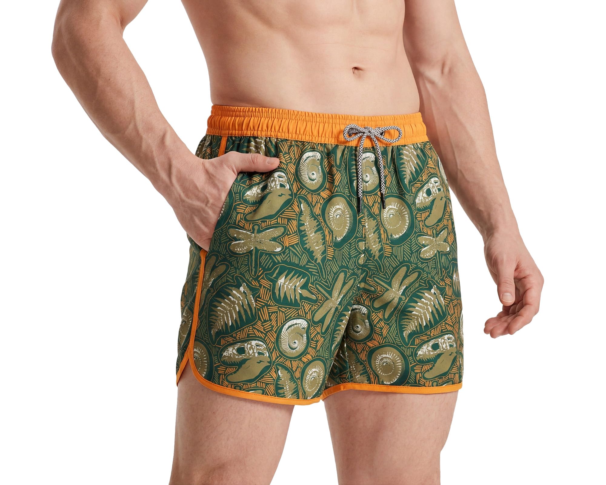 MaaMgic Costume Uomo Mare Vintage Asciugatura Rapida Costume da Bagno Pantaloncini Corto Swim Trunks con Fodera Rete e 3 Tasche