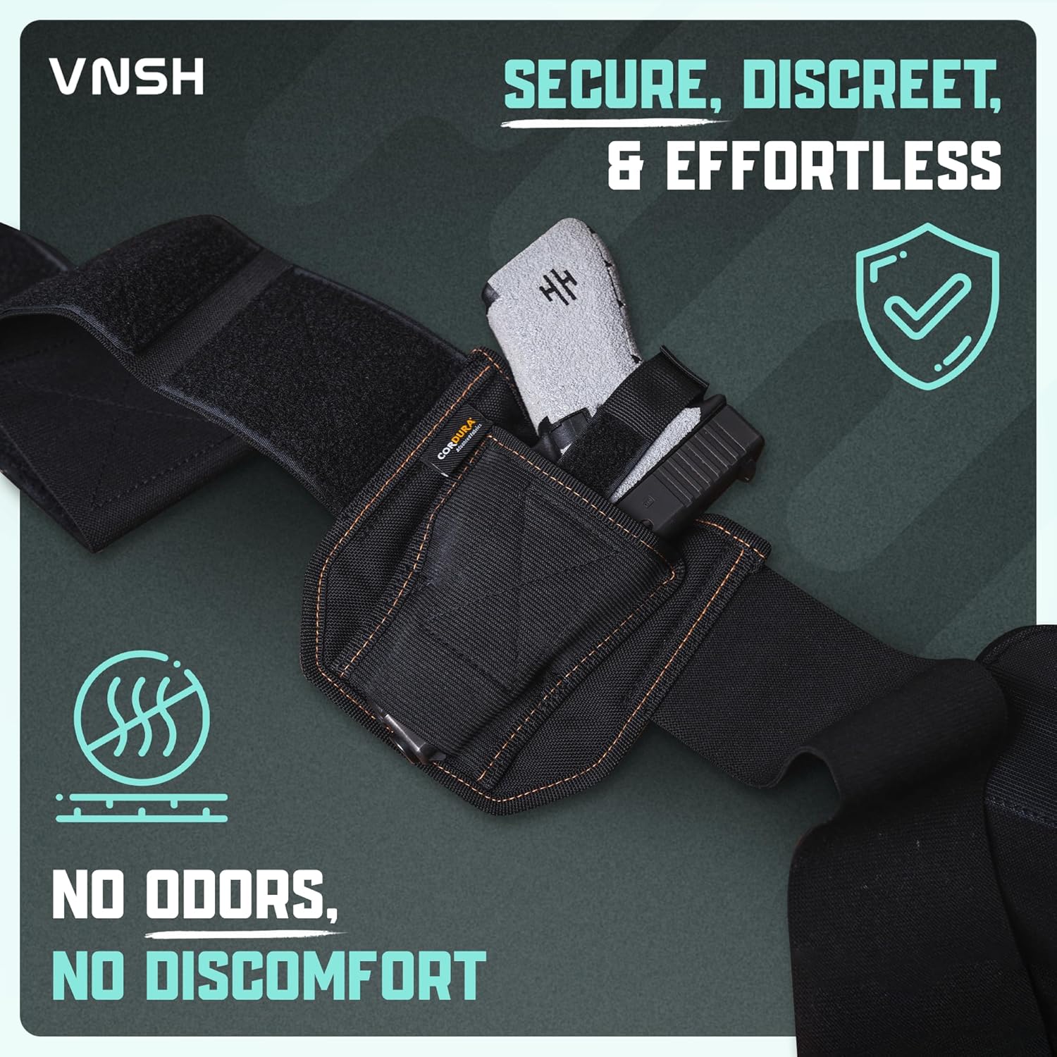 VNSH Lite Belly Band Holster – Comfortable, Lightweight & Discreet | Fits Glock, S&W & More - Image 6
