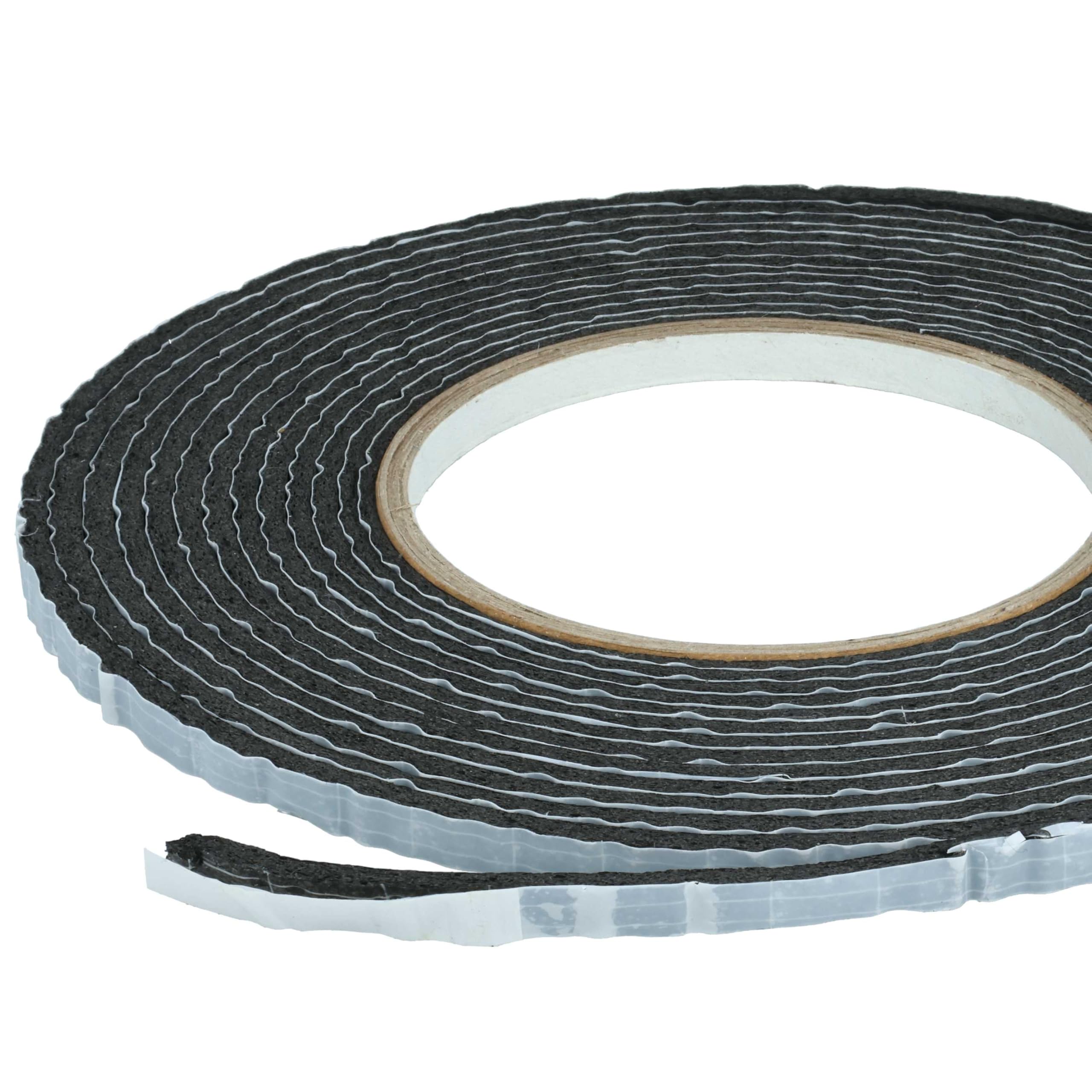 vhbw Dichtungsband Ersatz für Siemens 00267971 für Kochfelder - 3 x 6 mm x 5 m, Selbstklebend, Schwarz