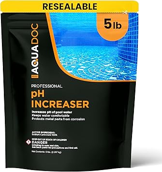 MAV AquaDoc pH Up for Swimming Pools - 5lb - pH Increaser for Pool Water - Sodium Carbonate Soda Ash for Swimming Pools - Pool Chemicals Made in the USA