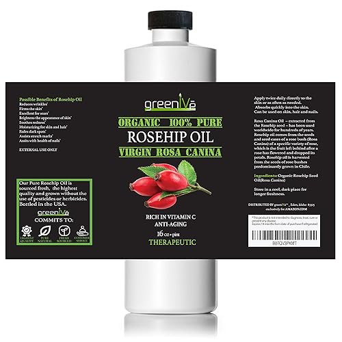 Miniatura 3 de GreenIVe Aceite de Rosa Mosqueta Rosa Canina 100 puro prensado en frío Aceite Virgen Exclusivamente en Tienda 16 Fl Oz