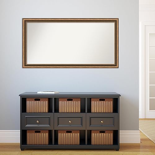 Miniatura 5 de Amanti Art Bronze Bathroom Mirror for Over Sink, 26x50 Custom Made Manhattan Bronze Narrow Rectangle Vanity Mirror, Oversize Traditional Wood Frame,