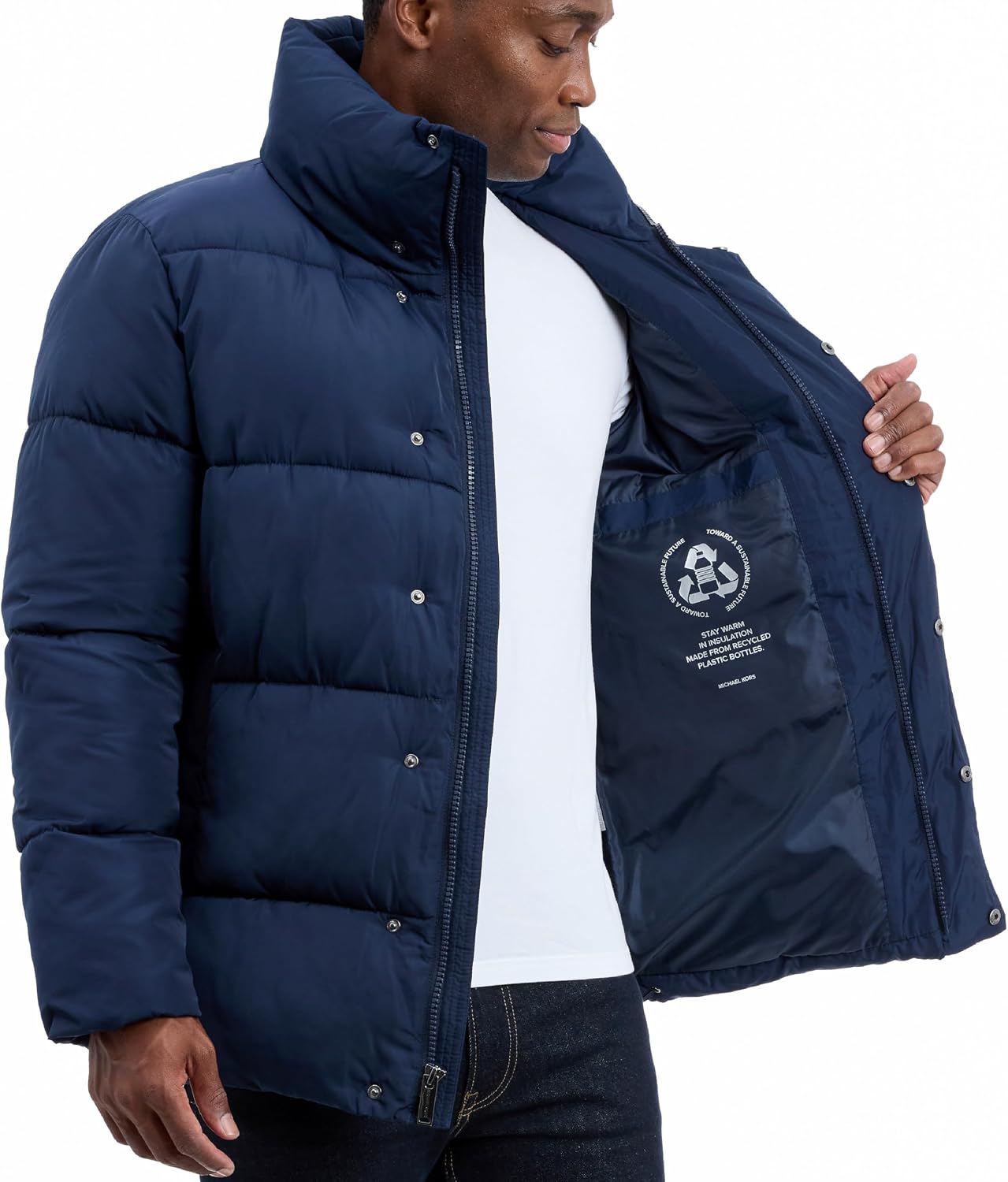 Michael Kors Men's Heavyweight Puffer Jacket, Cold Weather Puffer, Winter Jackets for Men