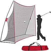 Vista 1 de Red de golf portátil de 10 x 7 pies con bolsa de transporte para interiores y exteriores, patio, conducción, golpear astillado, red de entrenamiento