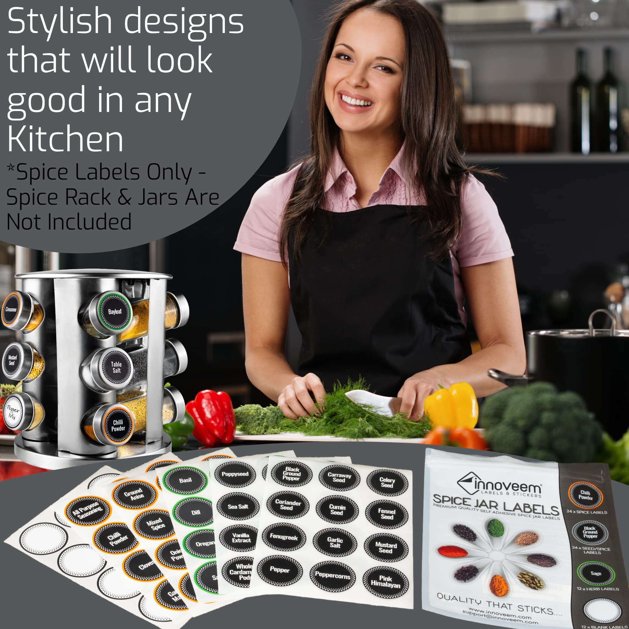 Buy Innoveem Spice Jar Labels 72 Spice Labels for Small Jars with