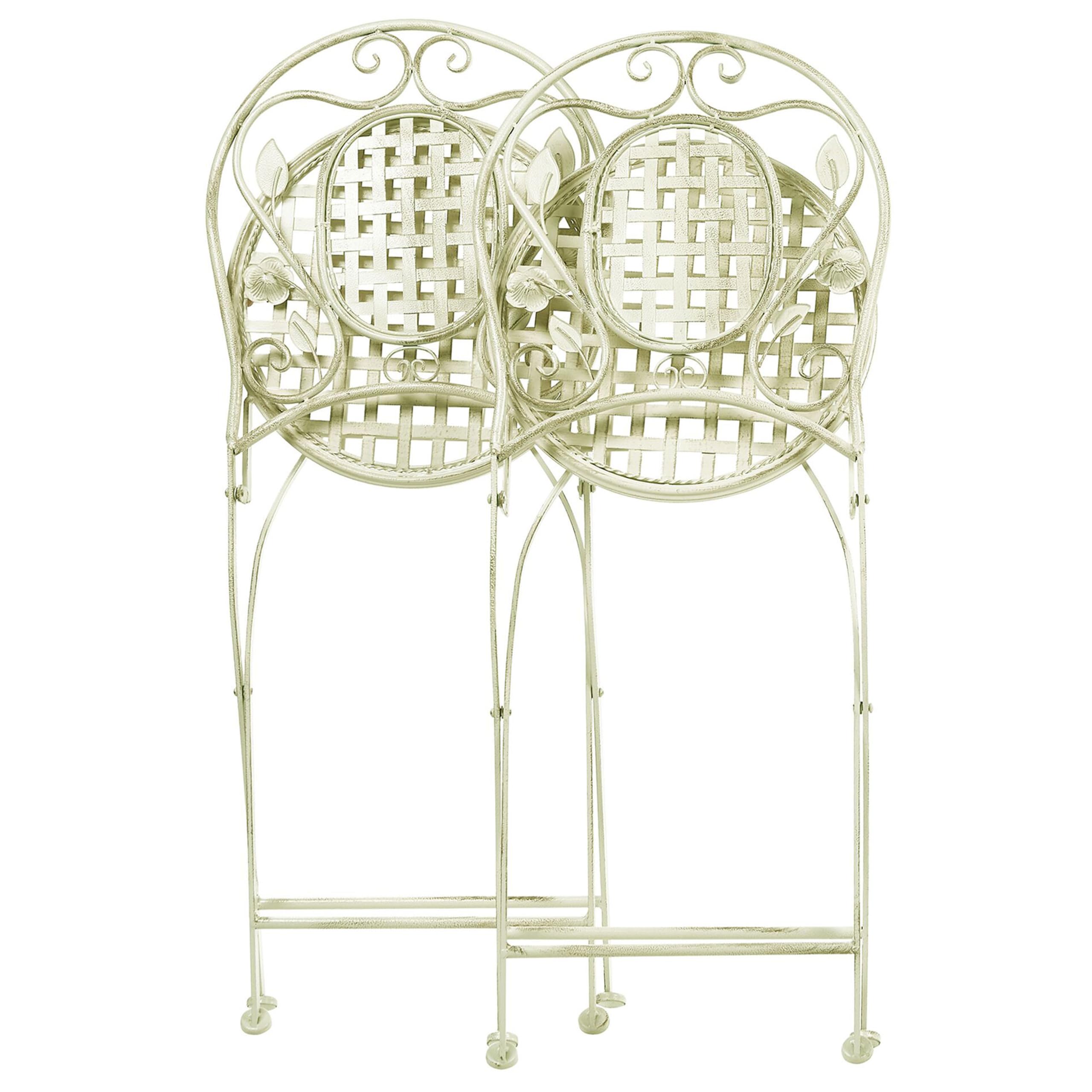 Beliani Lot 2 Chaises de Jardin Bistrot Pliantes pour Patio Terrasse ou Balcon au Style Traditionnel et Provençal