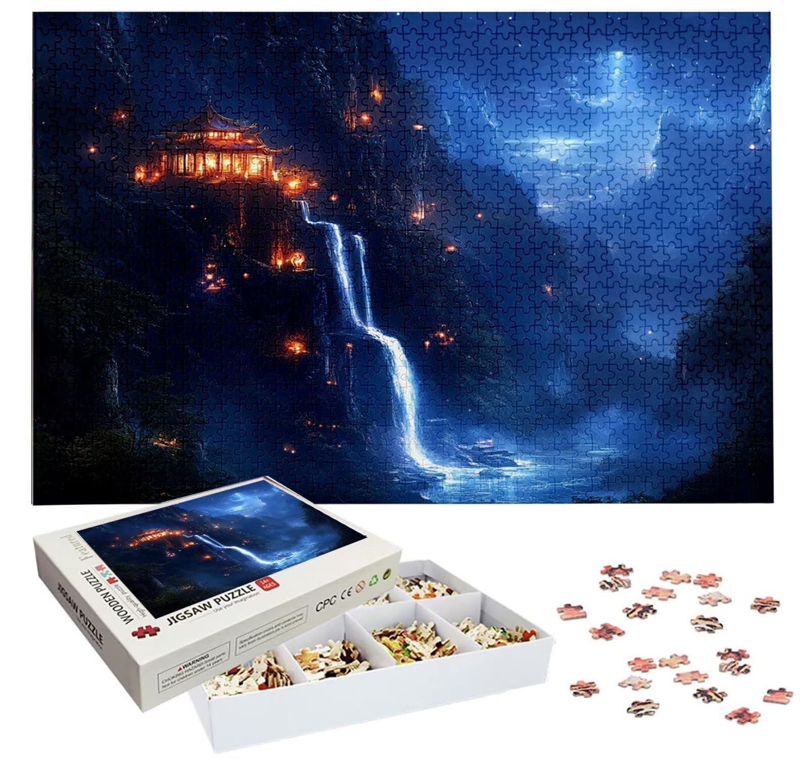 Puzzle 4000 Pièces Rêve, Puzzle 4000 Pièces Adultes et Enfants, Puzzles Bois avec Une Boîte d'emballage Exquise, Jeu Éducatif Puzzles Automne, Noël Decoration Maison, Cadeau Femme, Cadeau Homme H-1718