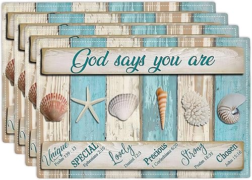 Miniatura 33 de Juego de 4 manteles individuales florales y colibríes, lavables, para decoración del hogar, fiesta, interior, cocina, comedor, 12 x 18 pulgadas