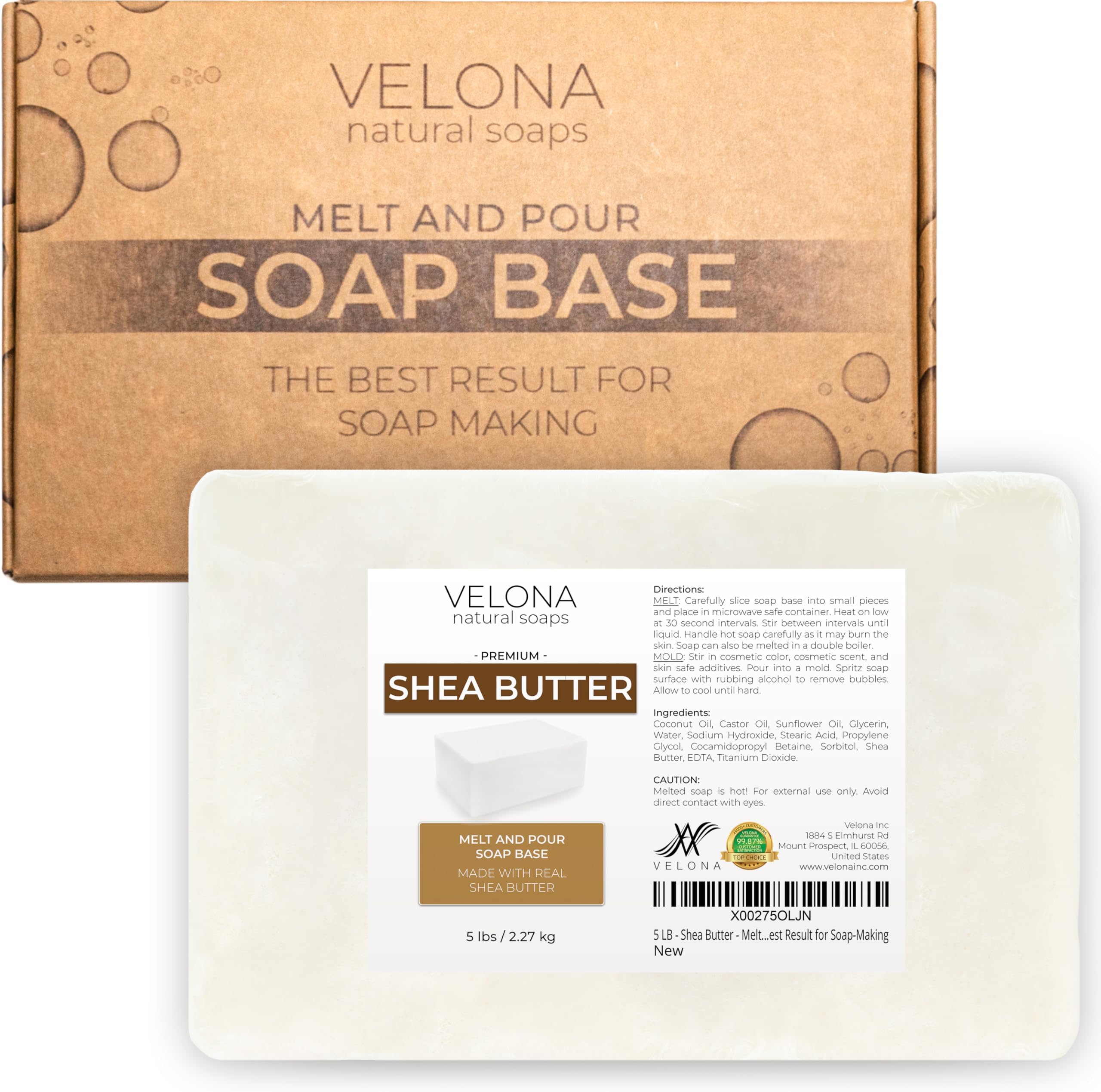 5 LB - Shea Butter - Melt and Pour Soap Base SLS/SLES free | Natural Bars for The Best Result for Soap-Making