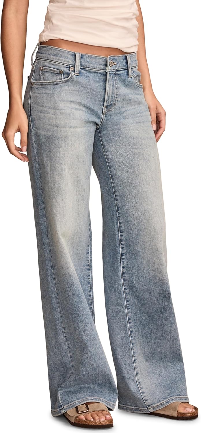 Lucky Brand Womens Mid Rise Sweet Wide Leg Jeans - Image 3