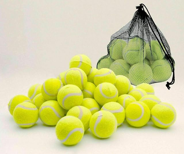 Sashtech Yellow Tennis Balls  Practice Game Soft Rubber Sport Balls for Children Pet Dogs and Beginners