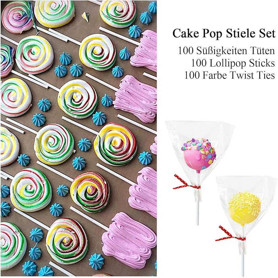 Set 300 Pezzi Per Cake Pops - Sacchetti, Bastoncini E Fascette Per Caramelle Fatte In Casa - Foto 4