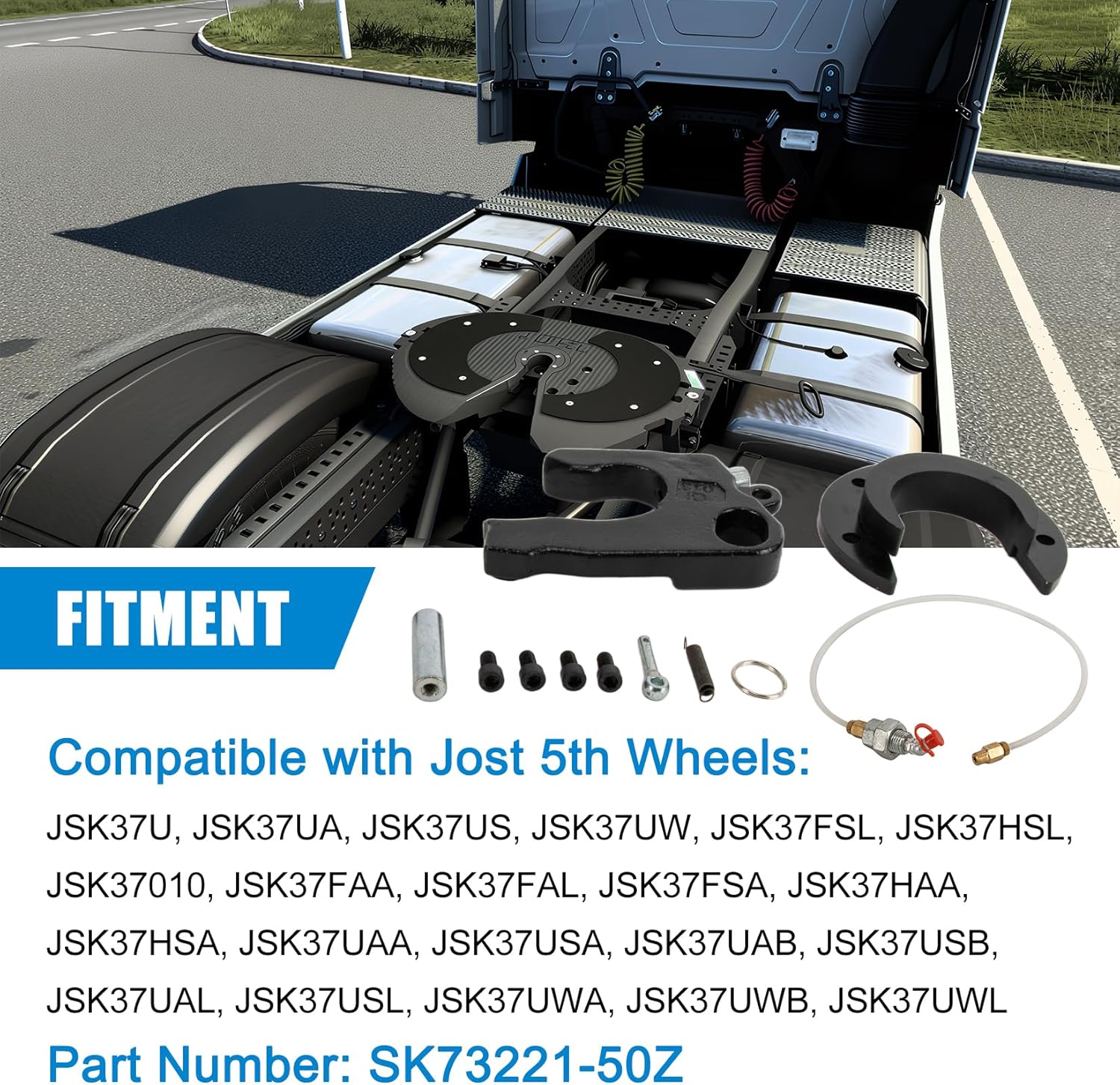 SK73221-50Z Cushion and Lock Jaw Rebuild Kit - PSLER Left Hand Minor Rebuild Kit Fit for Jost 5th Wheel JSK37HSL, JSK37FSL, JSK37UWL, JSK37UAA, JSK37HAA, JSK37USL, JSK37FAA, JSK37FSA, JSK37UA