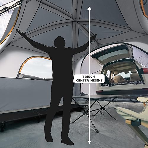 Miniatura 3 de UNP Tienda de campaña SUV para campamento, tienda de campaña SUV para 6 personas, fácil de instalar con lluvia, 10 x 9 x 78 pulgadas de alto