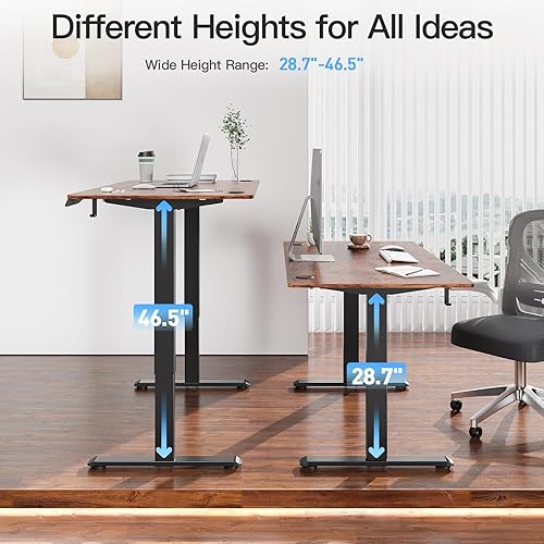 Miniatura 5 de MOUNTUP Escritorio eléctrico de pie ajustable en altura de 55 x 28 pulgadas, escritorio de pie con controlador de memoria, escritorio ergonómico de